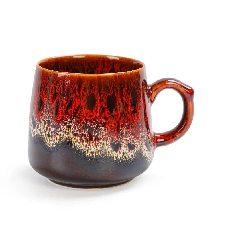 Large capacity retro style coffee mug with 350ml volume for office, home and car use