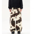 Men's straight-leg trousers with American retro cows pattern in colour 7698