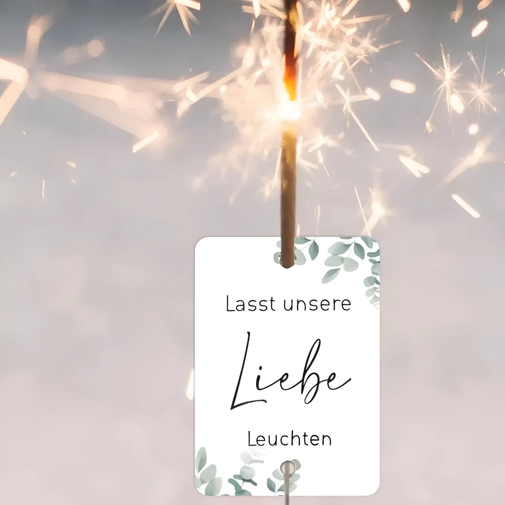 A pack of 50 white G45 style fireworks decorative labels for celebrations.