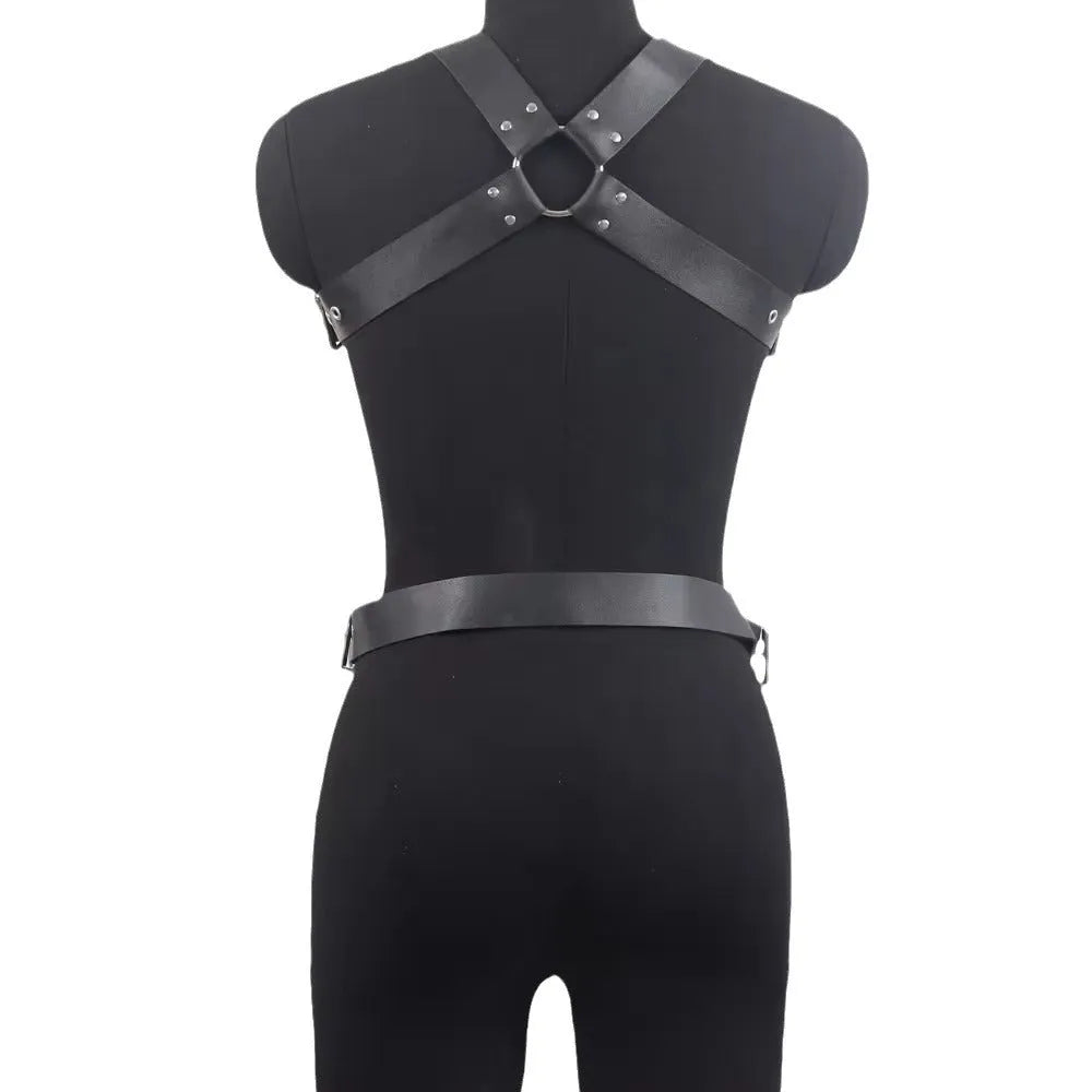 Black patent leather shapewear belt with thin width and pin buckle fastening for waist contouring