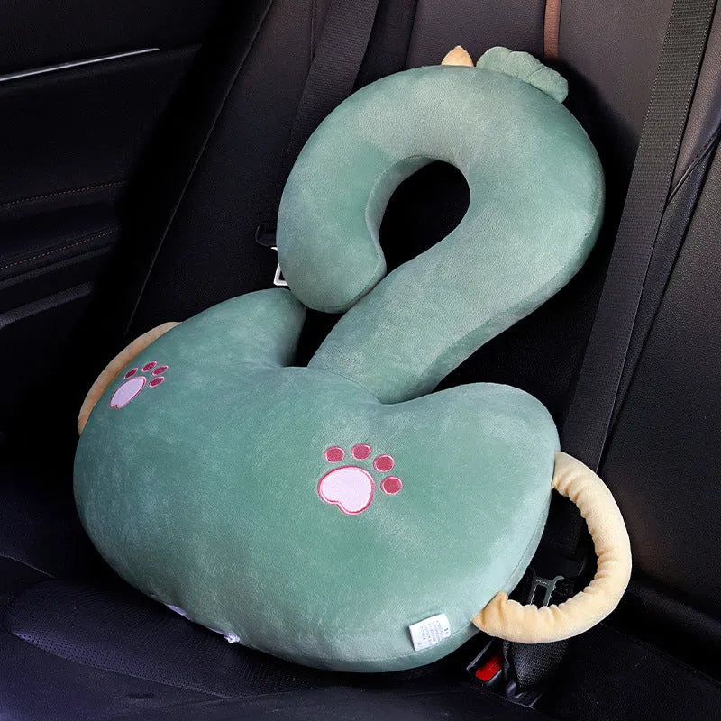 65cm square cartoon animal cushion pillow showing various animal design options including cat, rabbit and dinosaur