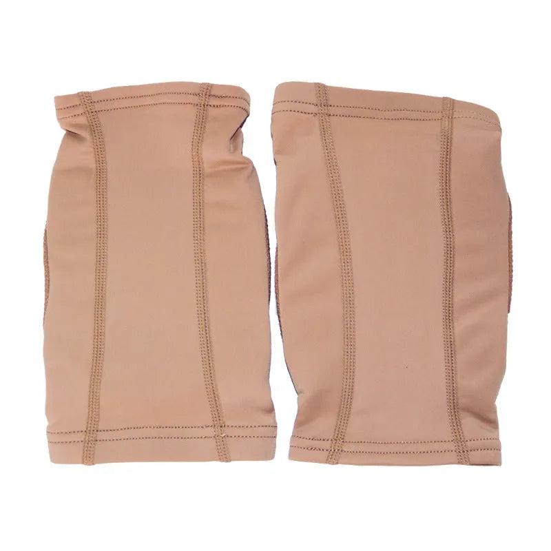 Ballet dance knee pads in black and skin colour options with five size choices for yoga and exercise