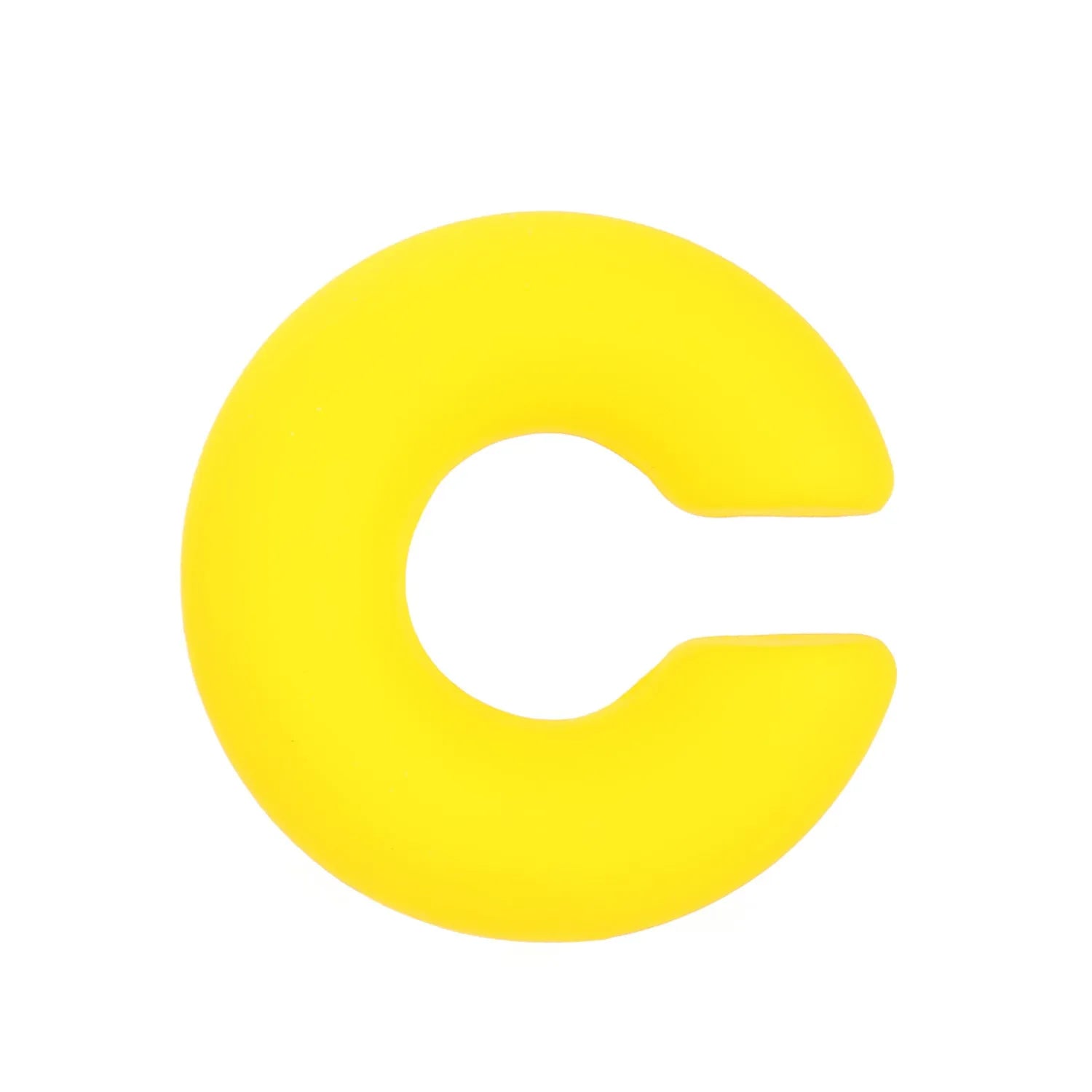 Close-up of a pair of matte coarse round C-shaped clip-on earrings for women in a candy colour.