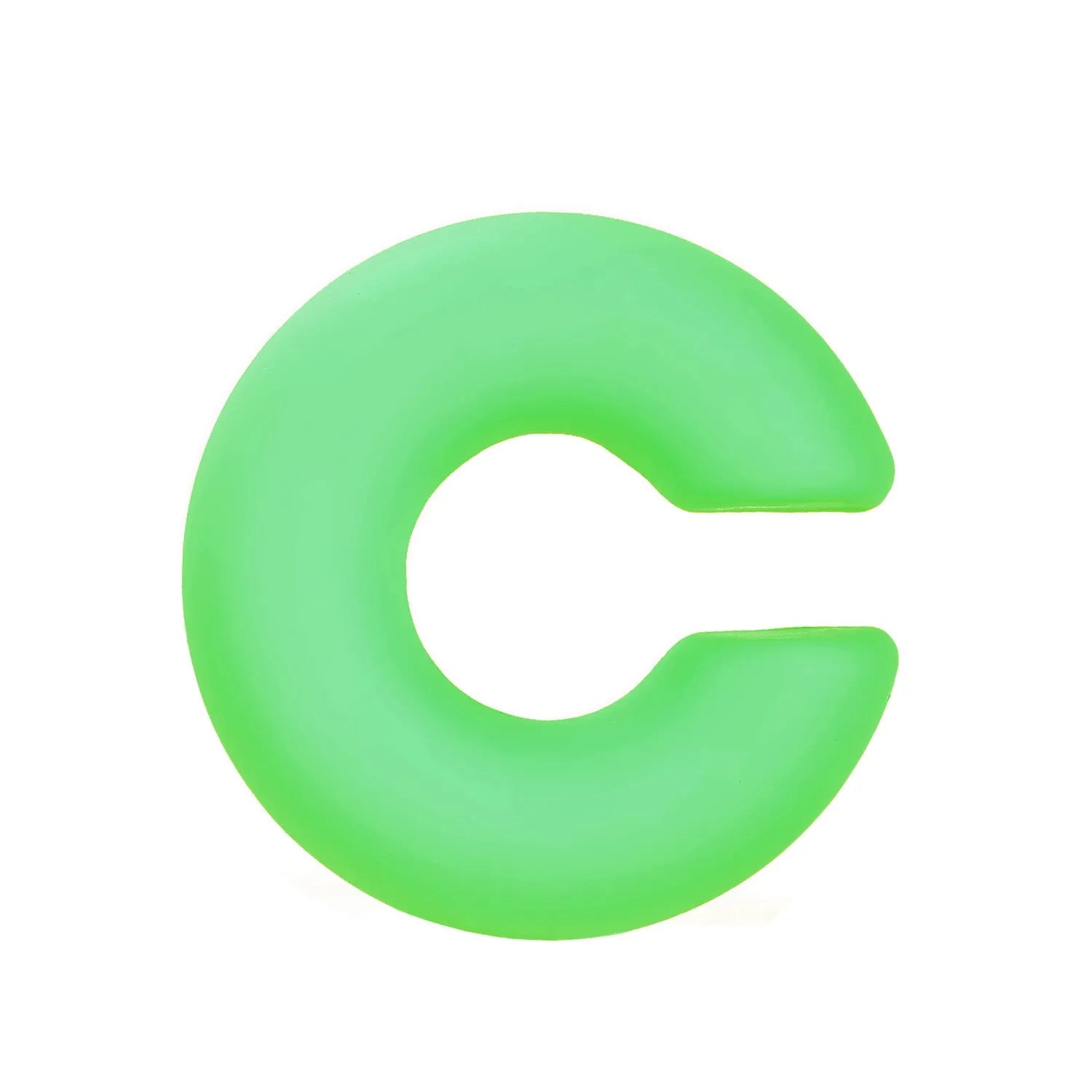 Close-up of a pair of matte coarse round C-shaped clip-on earrings for women in a candy colour.