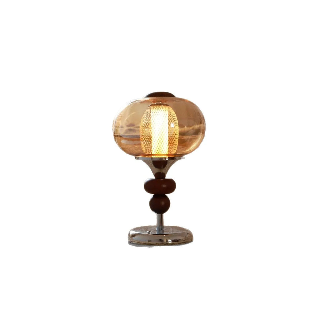 Zhonggu solid wood retro palace table lamp with touch switch and colour changing light