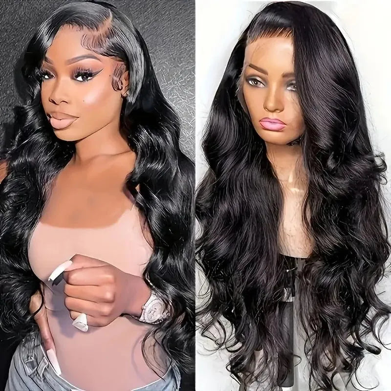 Black lace big wave synthetic wig on a mannequin head showing long curly hair.