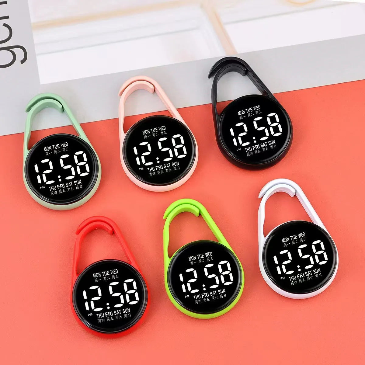 Fashion LED simple luminous week mini electronic watch with digital display and plastic strap