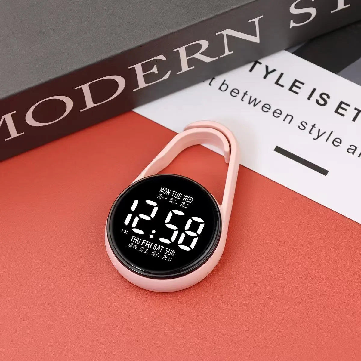 Fashion LED simple luminous week mini electronic watch with digital display and plastic strap