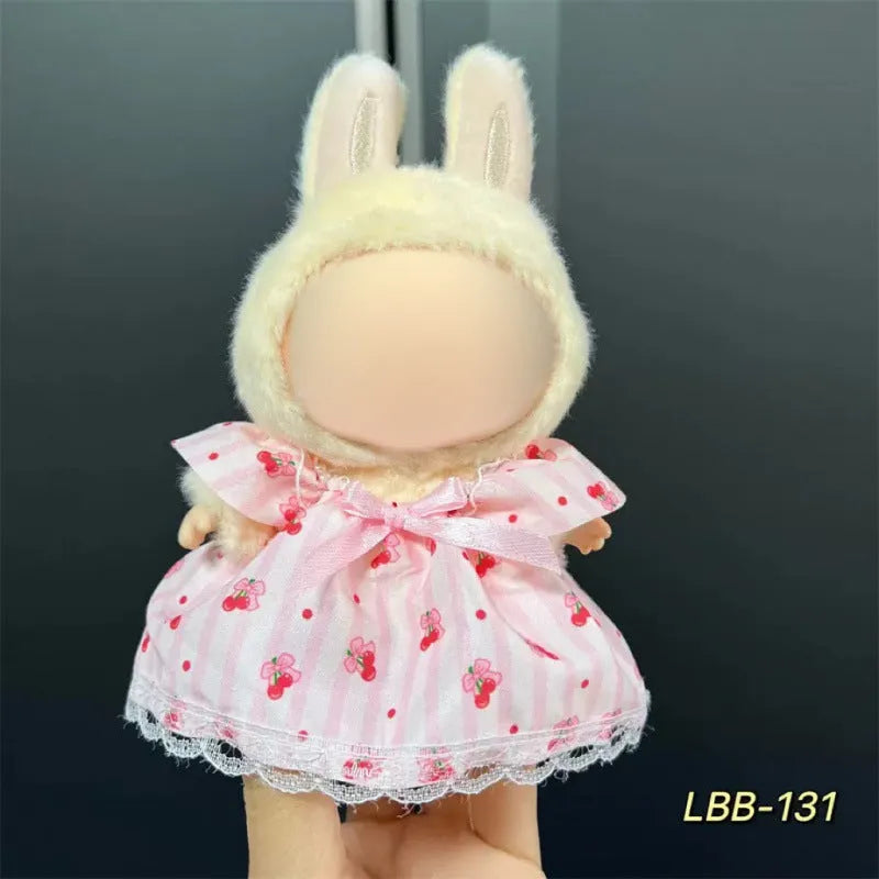 17cm plastic doll clothes outfit for LBB series vinyl figurines on a white background.