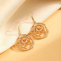 Spiral donut geometric jewellery set with necklace, bracelet, and earrings in gold electroplate