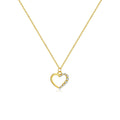 S925 sterling silver necklace with hollow heart pendant in gold or platinum colour finish