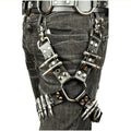 A pair of women's black leggings made from sleek PU leather.