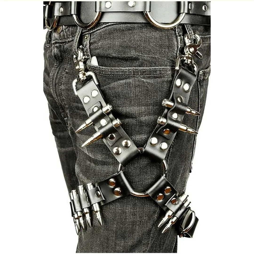 A pair of women's black leggings made from sleek PU leather.