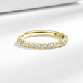 Geometric open-mouth women's ring with diamond tail detail in white gold or yellow gold colour finish.