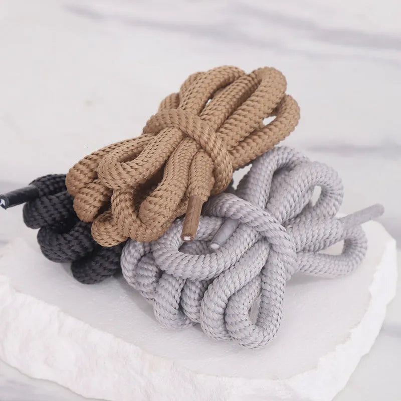 Round 1.0cm wide shoelace replacement cord in multiple colour options on a white background.