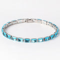 Women's zircon bracelet with electroplated gold or platinum finish and coloured zircon stones