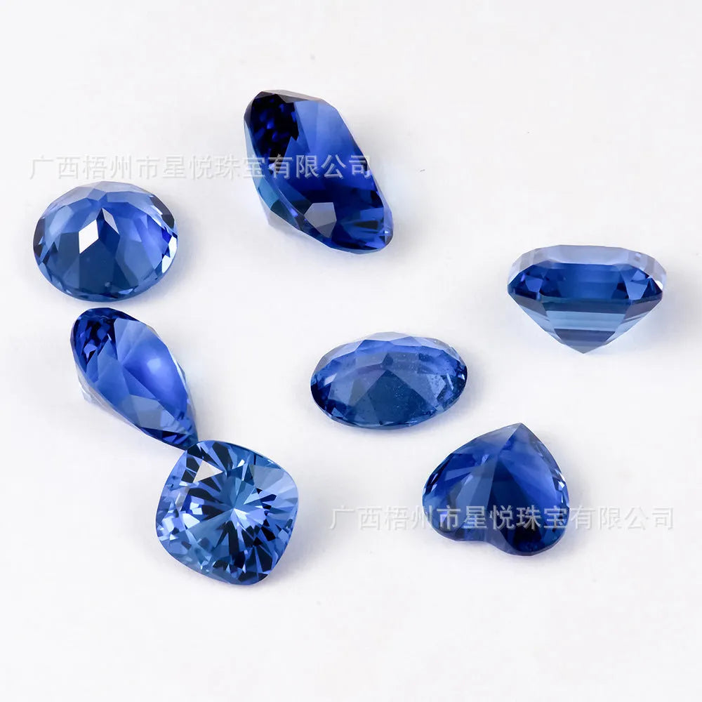 Royal blue love shaped tiara gemstones in various shapes and sizes for jewellery making
