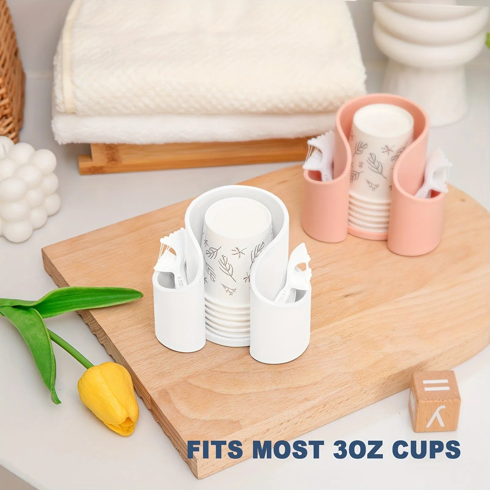 Plastic dental floss and cotton ball storage box in modern simple style
