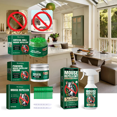 60ml bottle of natural rat repellent spray with clove, peppermint, camphor, and chilli oils.