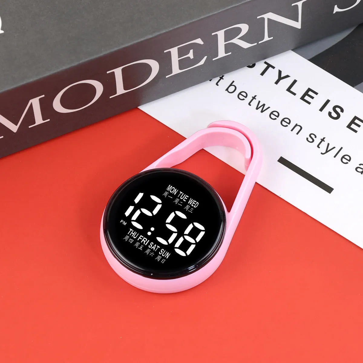 Fashion LED simple luminous week mini electronic watch with digital display and plastic strap