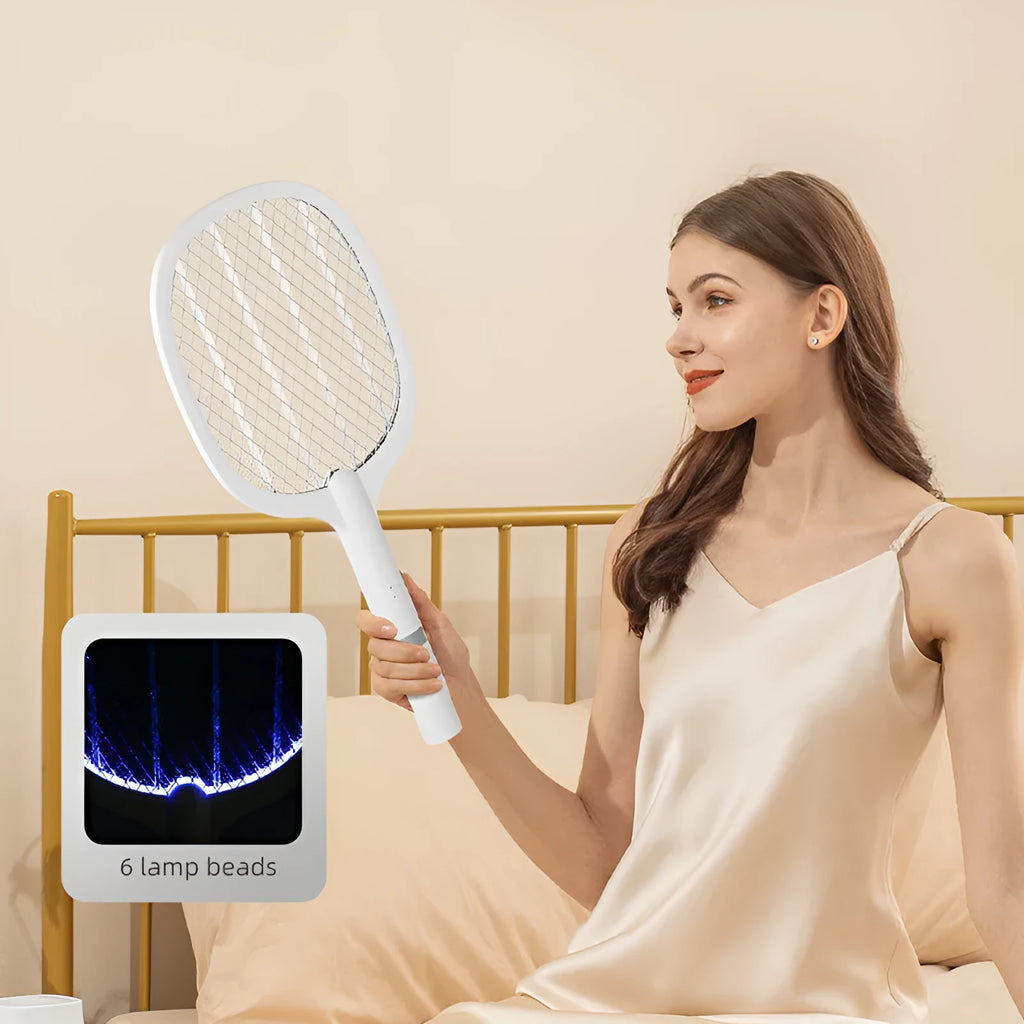 Rechargeable electric mosquito swatter in 959 or 996 colour with ABS plastic shell