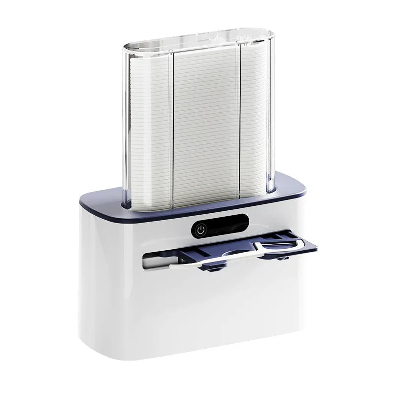 Intelligent induction dental floss box in dark grey, light grey, and gold colour options.
