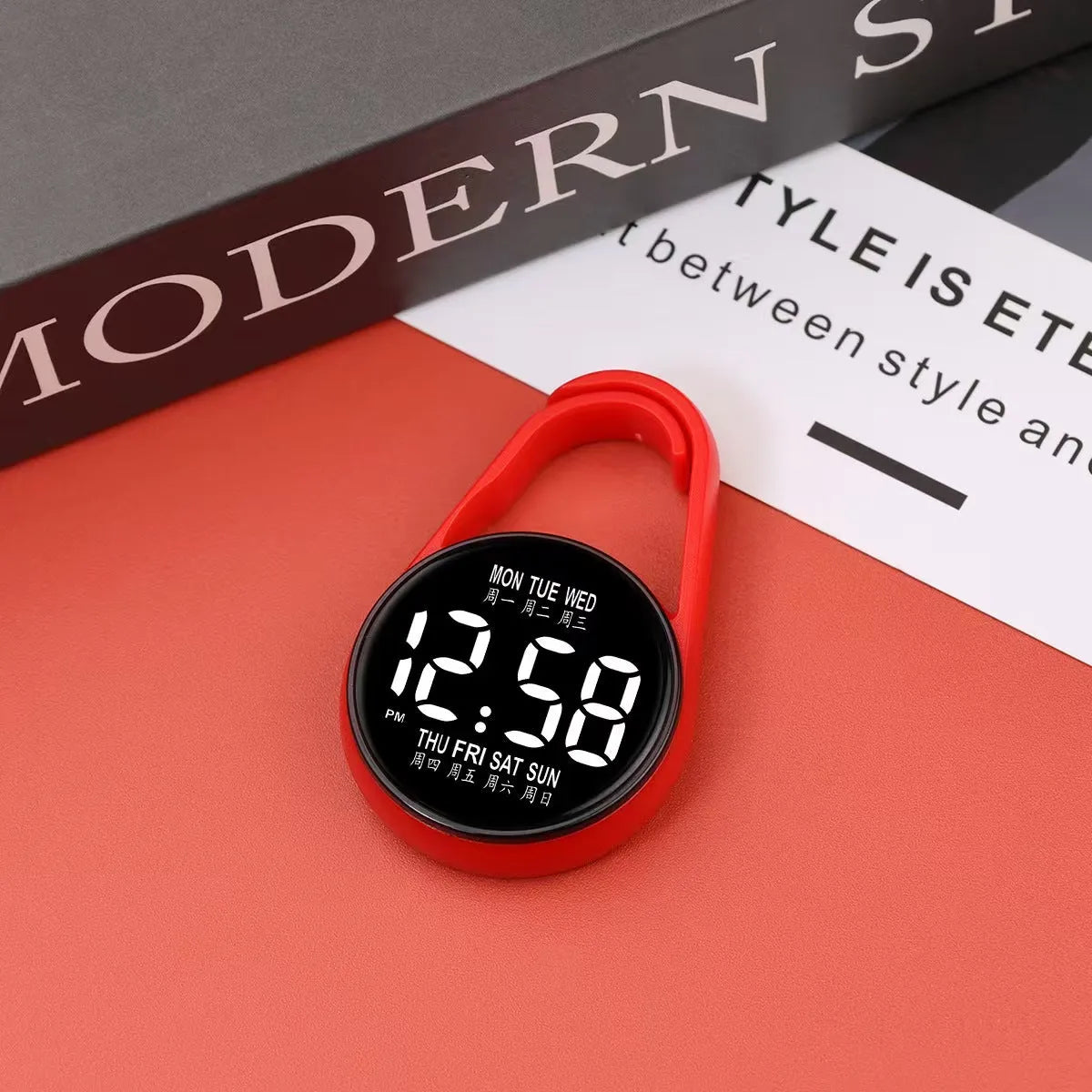 Fashion LED simple luminous week mini electronic watch with digital display and plastic strap