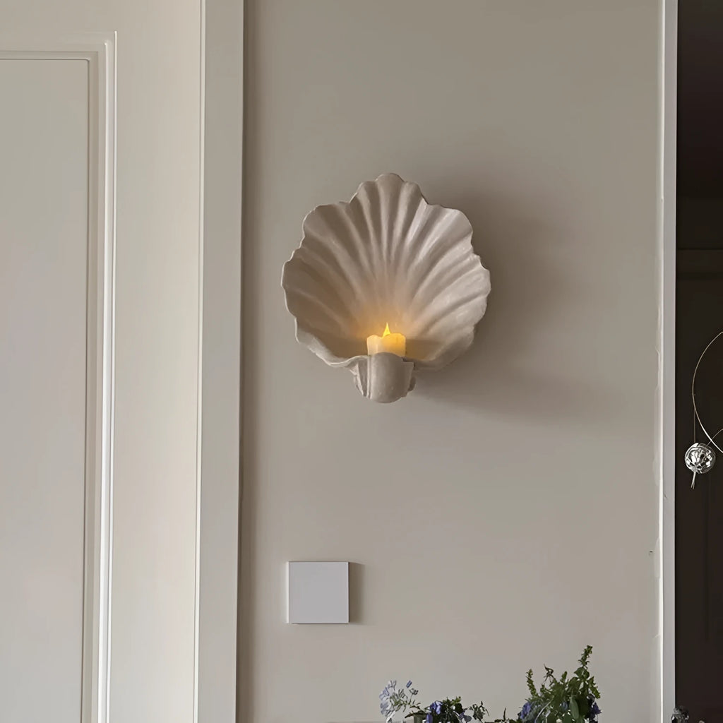White resin fruit plate ornament with simulation shell design for table decoration