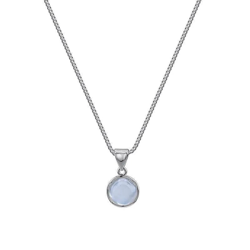 Women's silver-tone adjustable necklace with a clear oval crystal star pendant on a box chain.