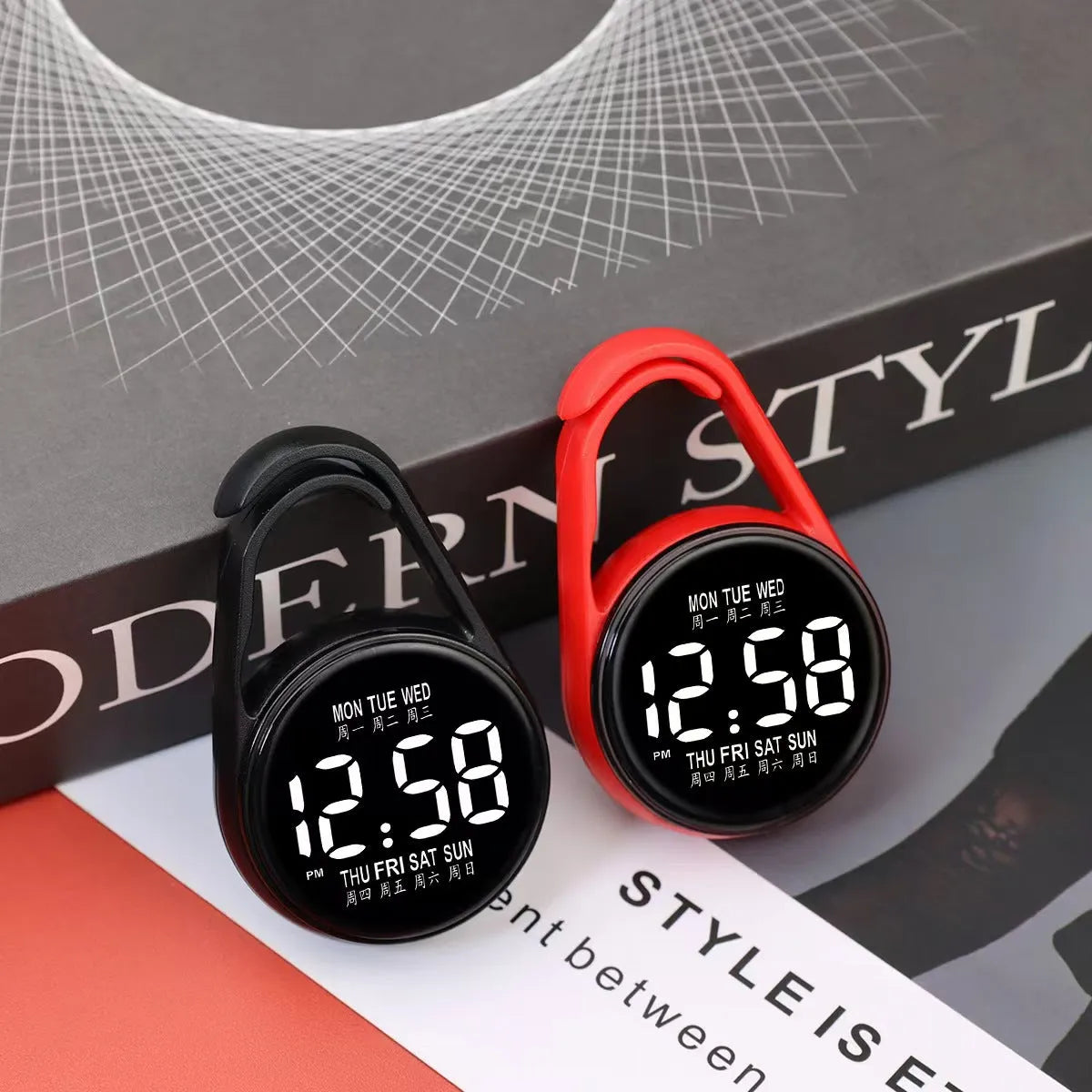 Fashion LED simple luminous week mini electronic watch with digital display and plastic strap