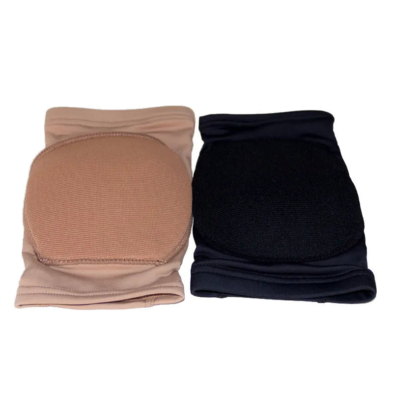 Ballet dance knee pads in black and skin colour options with five size choices for yoga and exercise