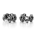 Stainless steel hollow skull ear clip earrings with geometric shape and retro design