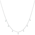 Gentle drop-shaped artificial zircon 925 silver necklace on O-shaped chain in silver, rose gold or golden yellow colour