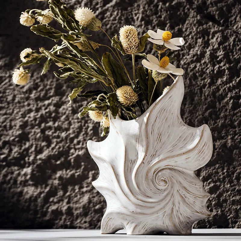 French art ceramic vase with coloured glaze finish and hexagonal retro design