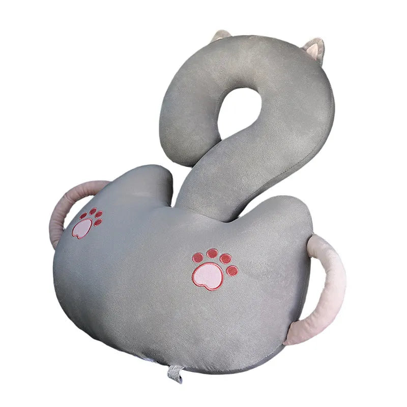 65cm square cartoon animal cushion pillow showing various animal design options including cat, rabbit and dinosaur