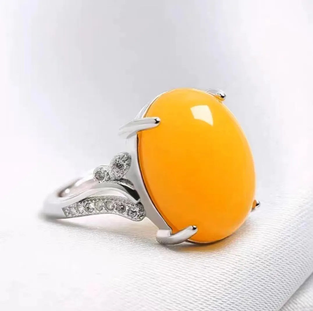 Adjustable geometric alloy ring with natural sapphire-style stone in multiple colour options