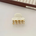 Women's hair barrettes with metal grip in alloy acrylic showing four colour options