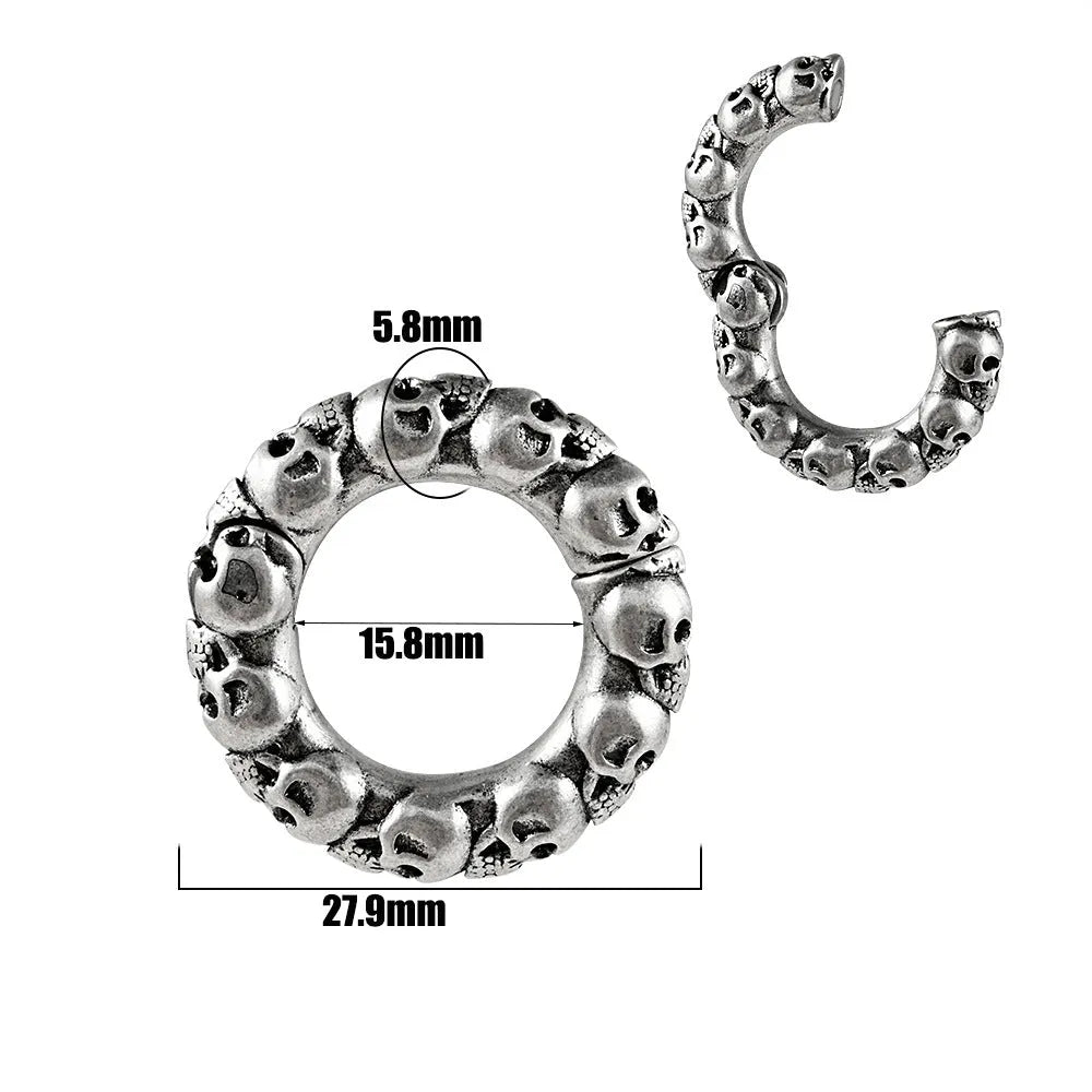 A pair of fashion earrings with a raised totem pattern, made from stainless steel in one of 15 available colour finishes.