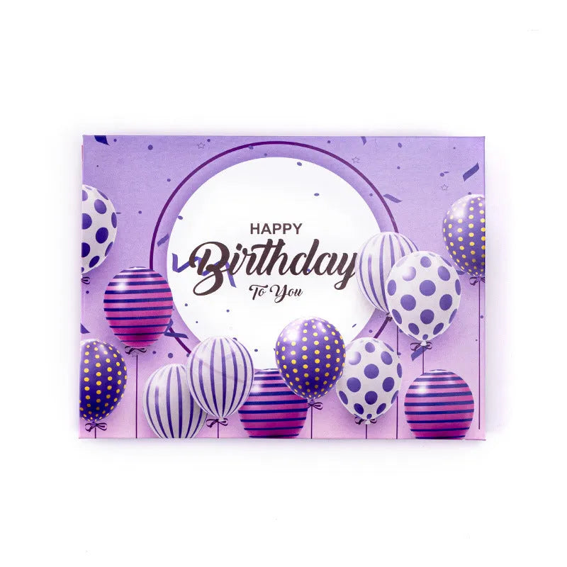 Open 3D cake greeting card with Chinese ink style artwork, showing its manually folded paper construction.
