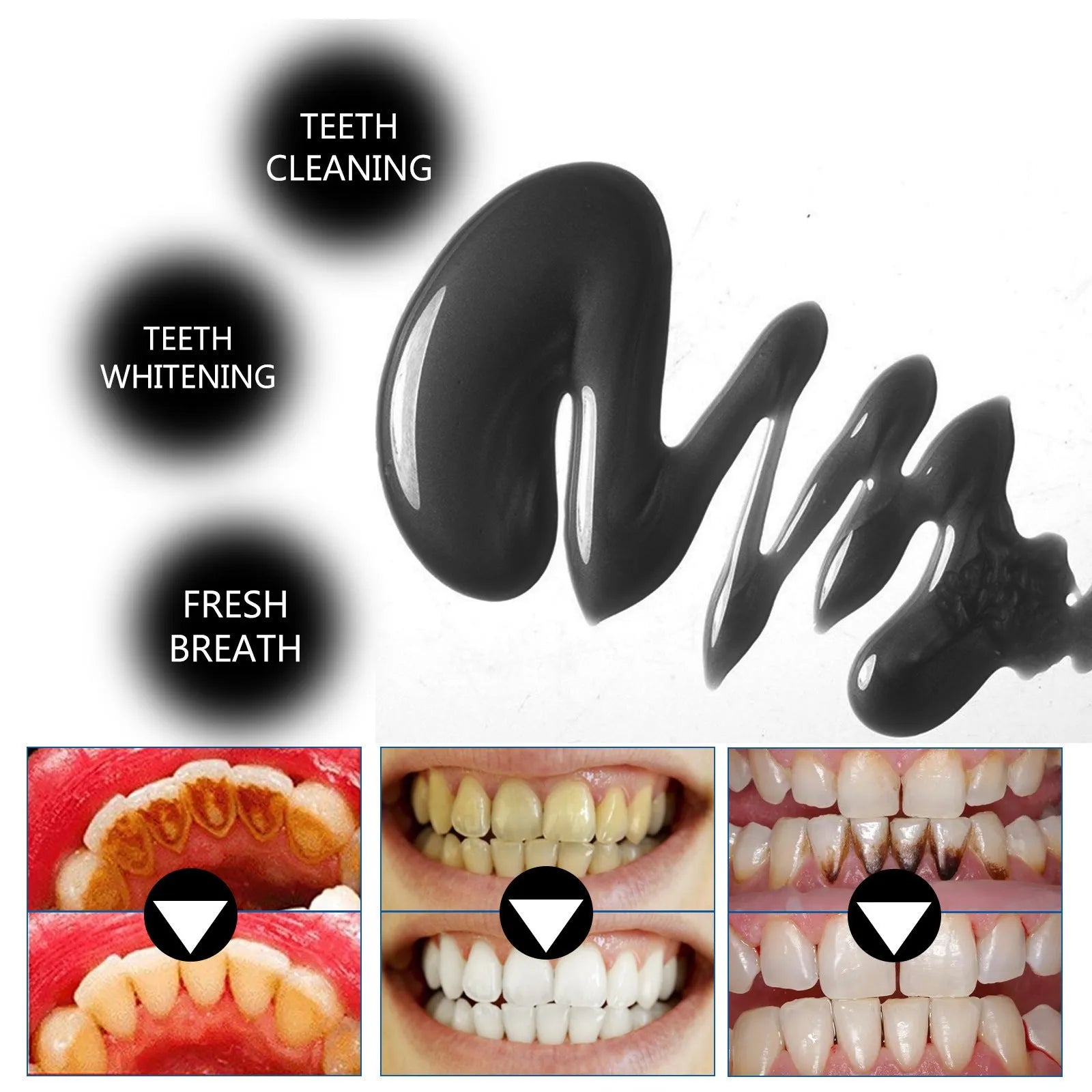 30ml tube of bamboo charcoal bright white stain removing toothpaste showing dimensions