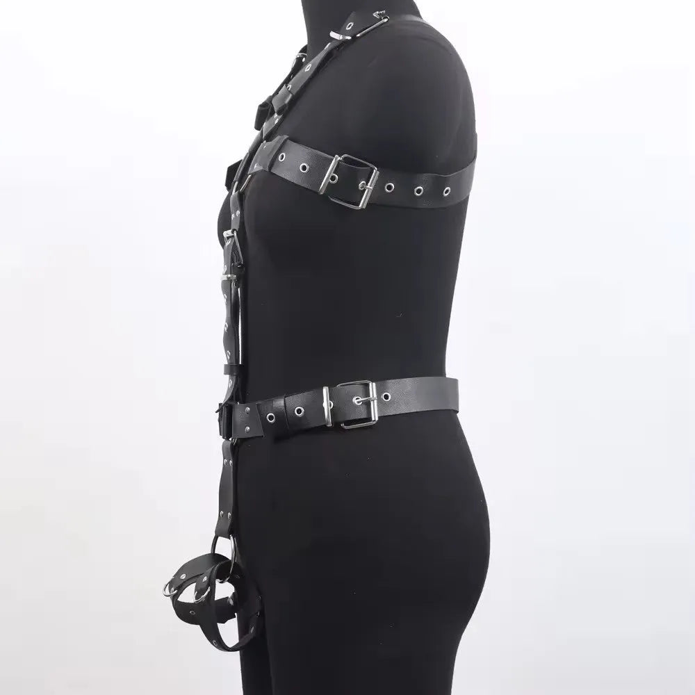 Black patent leather shapewear belt with thin width and pin buckle fastening for waist contouring