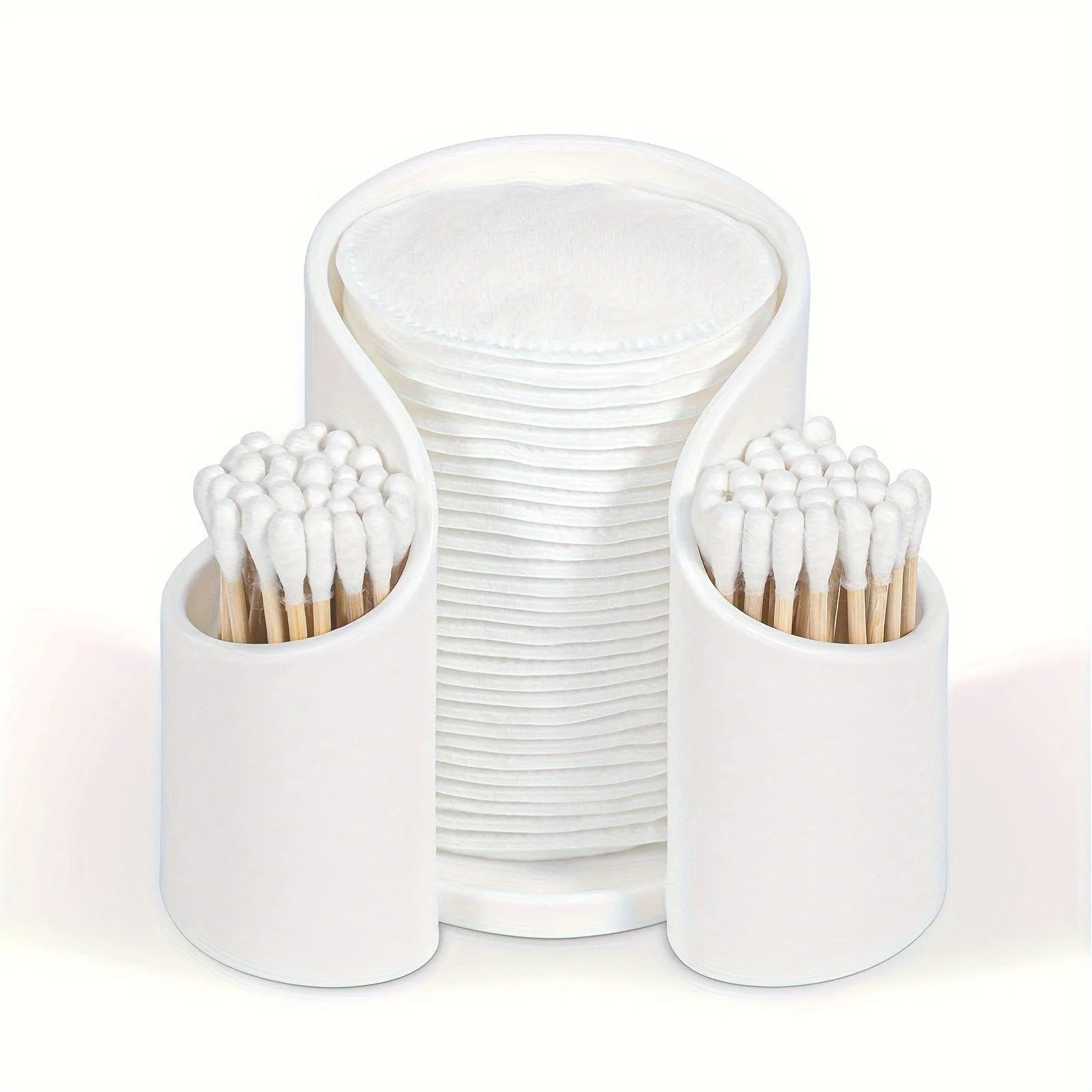 Plastic dental floss and cotton ball storage box in modern simple style