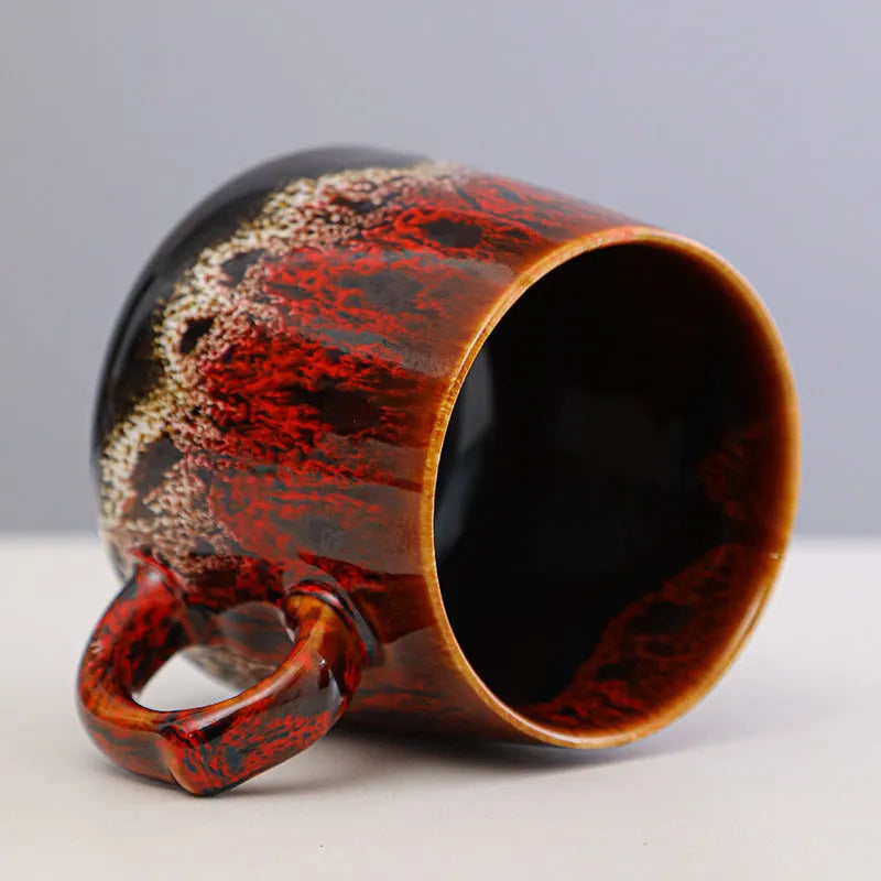 Large capacity retro style coffee mug with 350ml volume for office, home and car use