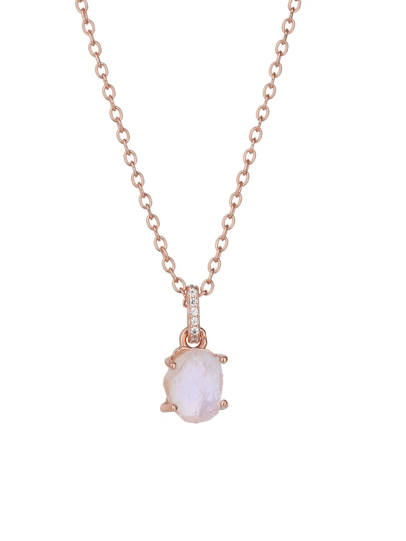 S925 sterling silver moonstone pendant necklace with geometric design and adjustable chain