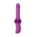 Purple simulation penis vibrator with heating, automatic pulling and inserting, silicone and ABS, 290mm, small cannon machine for women