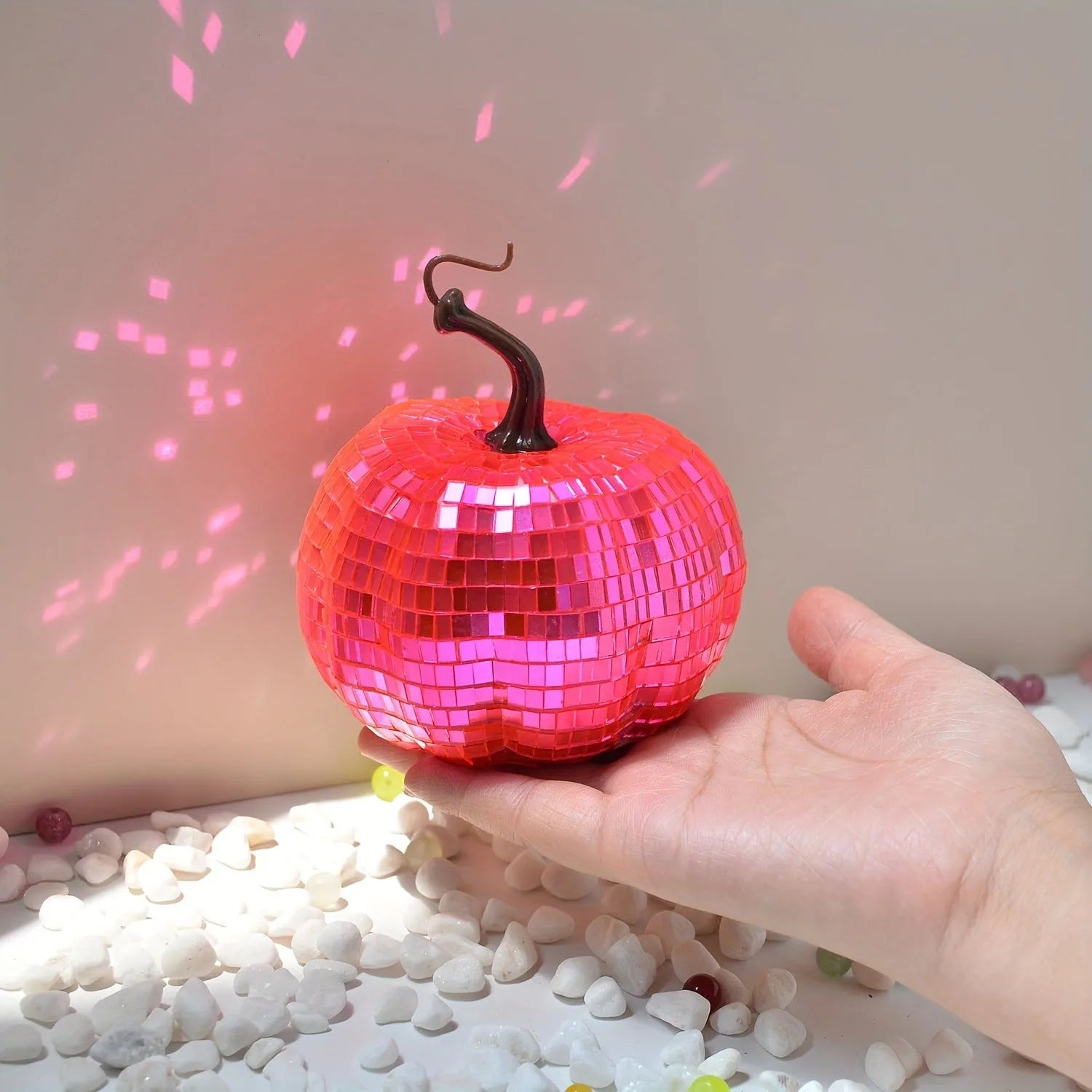 Chinese style mirrored glass pumpkin ornament for Halloween decorations in multiple sizes
