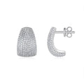 Geometric S925 sterling silver ear studs with moissanite stones in gift box