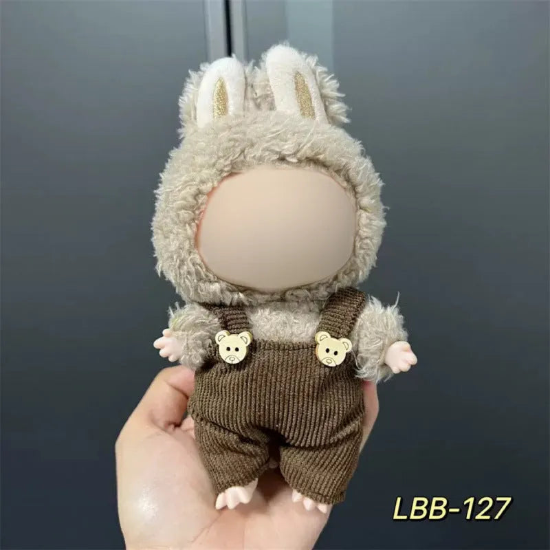 17cm plastic doll clothes outfit for LBB series vinyl figurines on a white background.