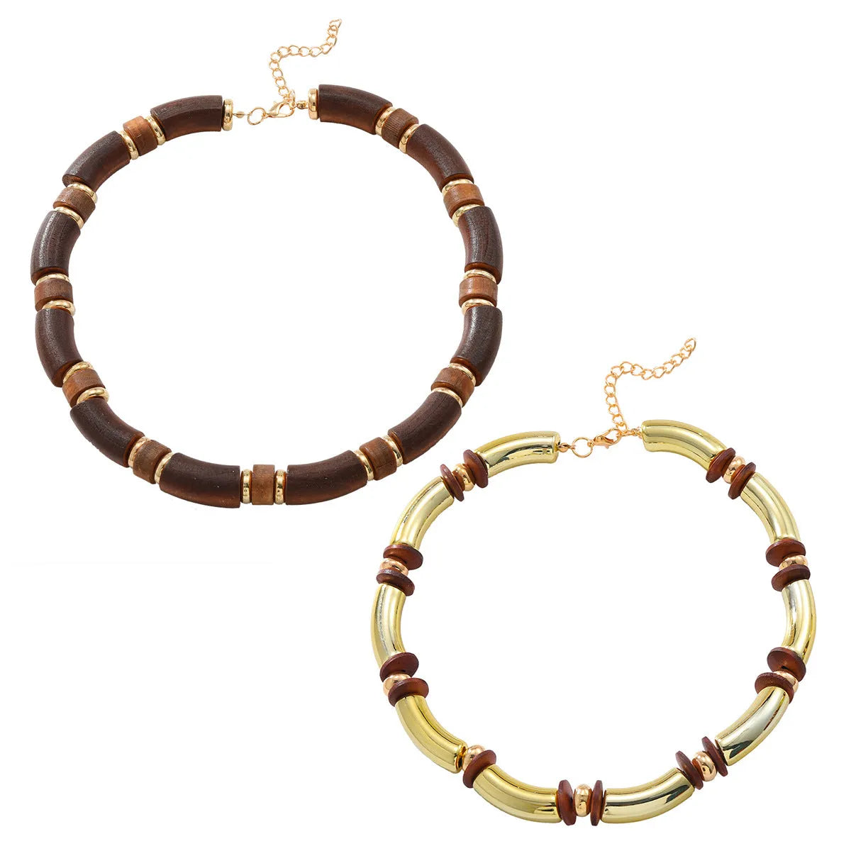 Women's multi-layer necklace and bracelet set with exaggerated European styling and alloy construction