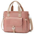Portable cube style hiking picnic bag with removable shoulder strap and side pocket in Oxford cloth